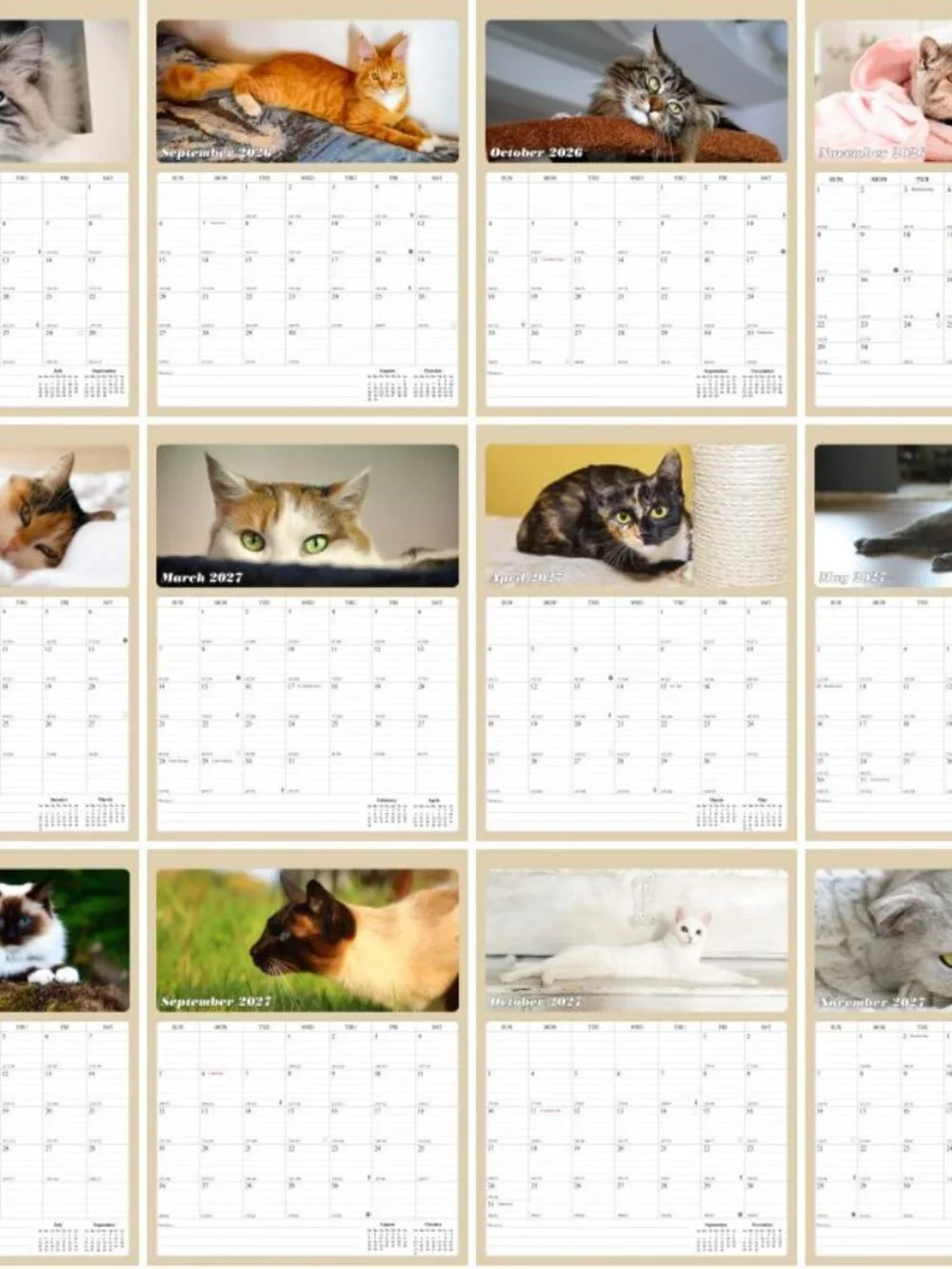 2026 - 2027 Calendar Magnetic Peel & Stick 18 Months Planner 8.5